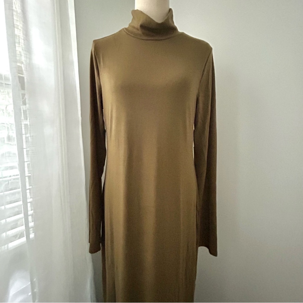 ๐(A075) NWT Free People Good Feels Mockneck MIdi in Seaweed. Size: XL - Picture 5 of 16